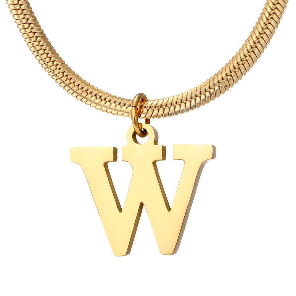 Classic Gold Flat Letter Necklace – Timeless Personalized Jewelry