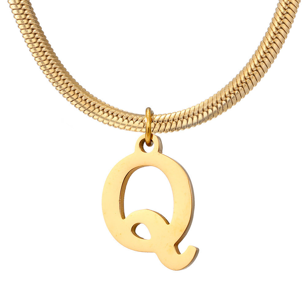 Classic Gold Flat Letter Necklace – Timeless Personalized Jewelry