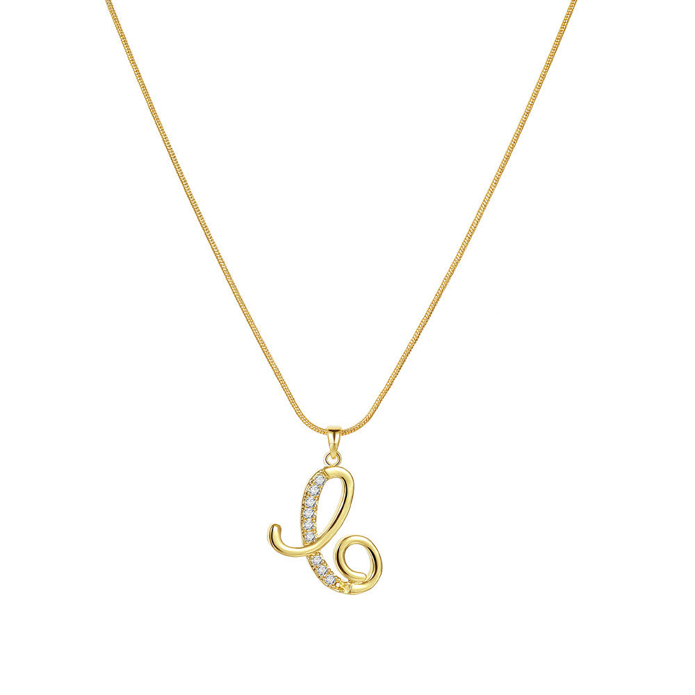 Crystal Elegant Flat Letter Necklace – Personalized Jewelry