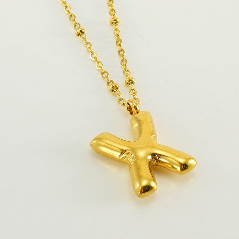 Fashion Bubble Letter Necklace
