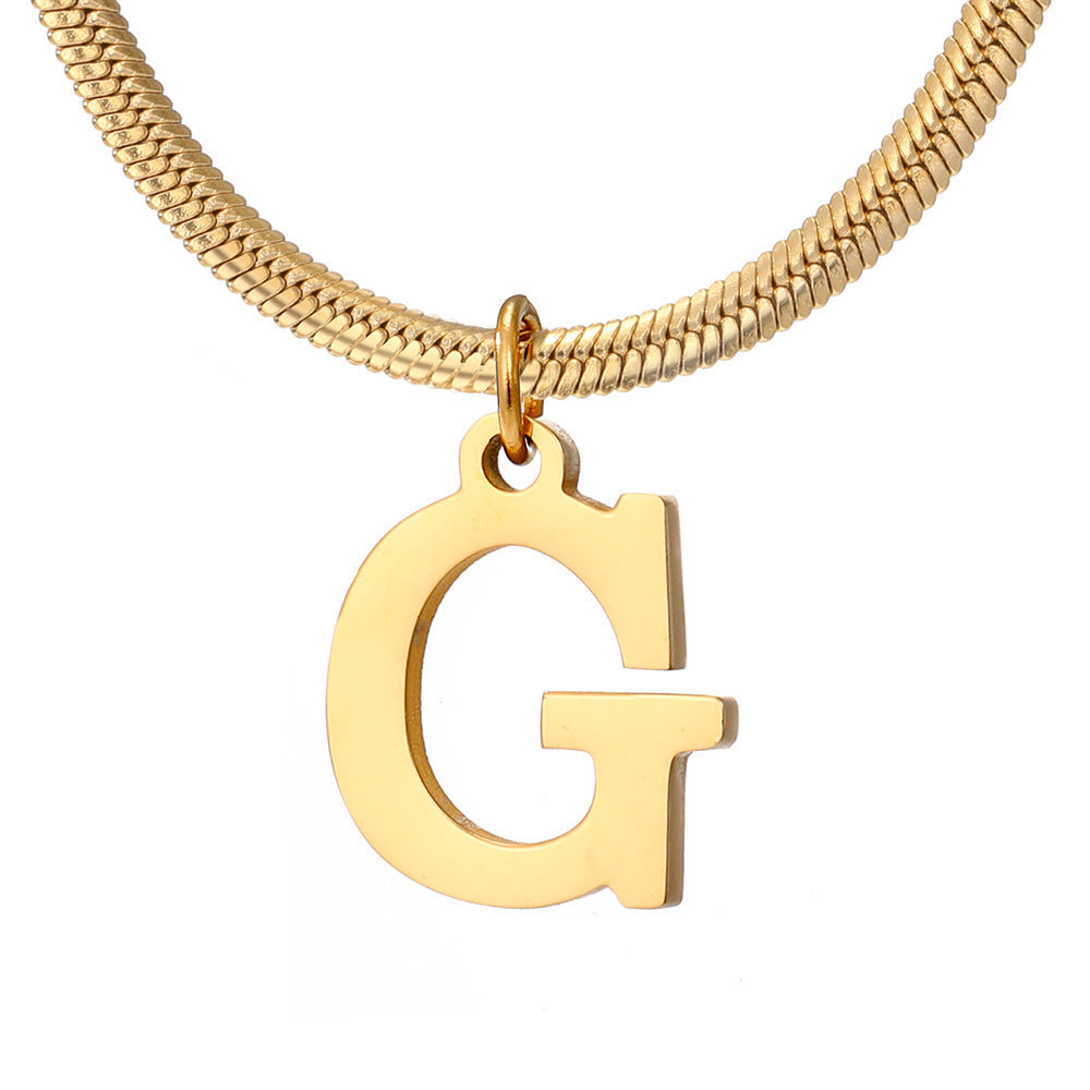 Classic Gold Flat Letter Necklace – Timeless Personalized Jewelry
