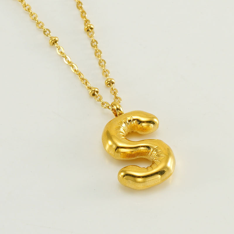Fashion Bubble Letter Necklace