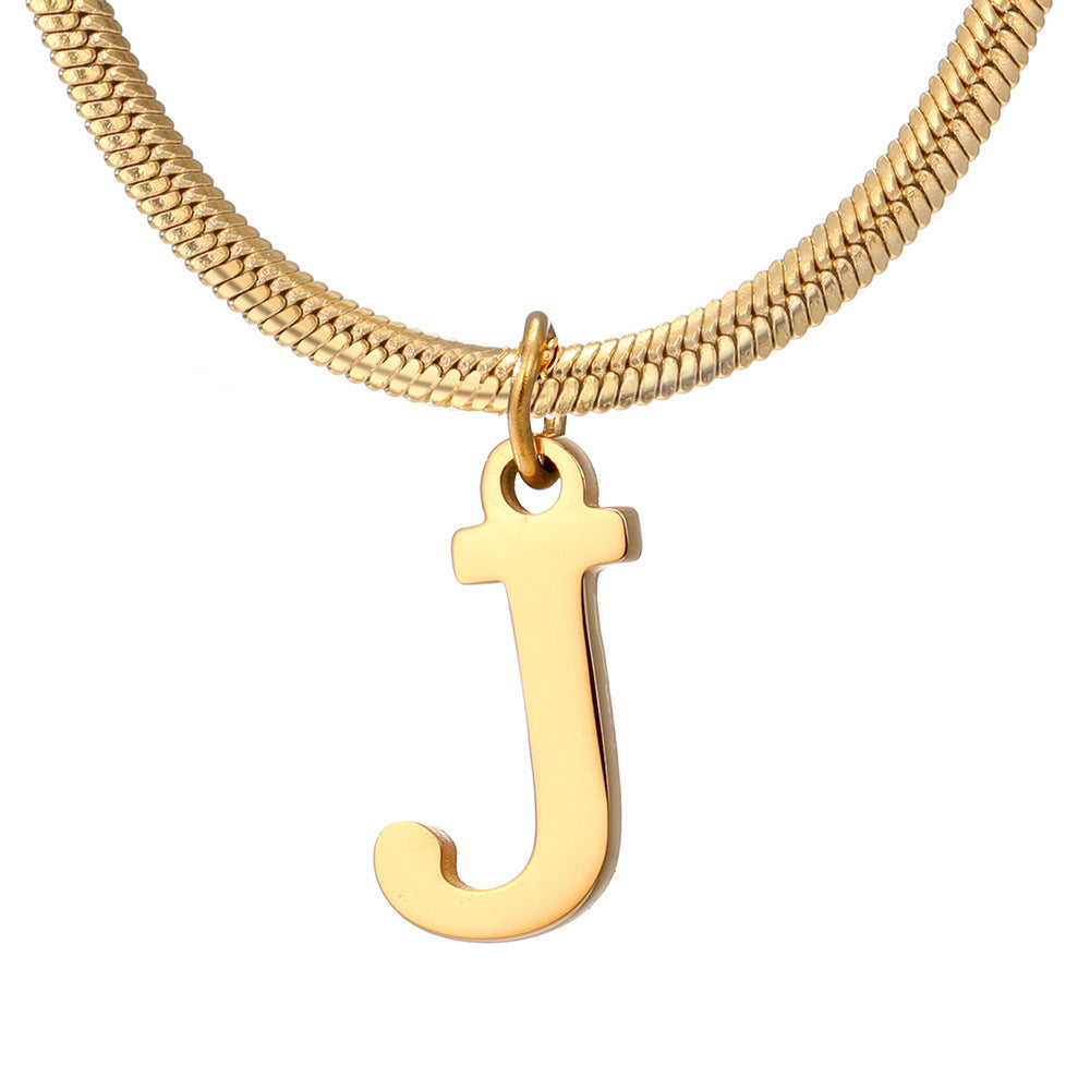 Classic Gold Flat Letter Necklace – Timeless Personalized Jewelry