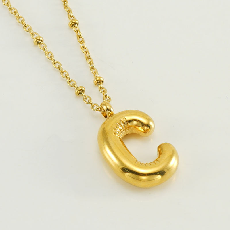 Fashion Bubble Letter Necklace