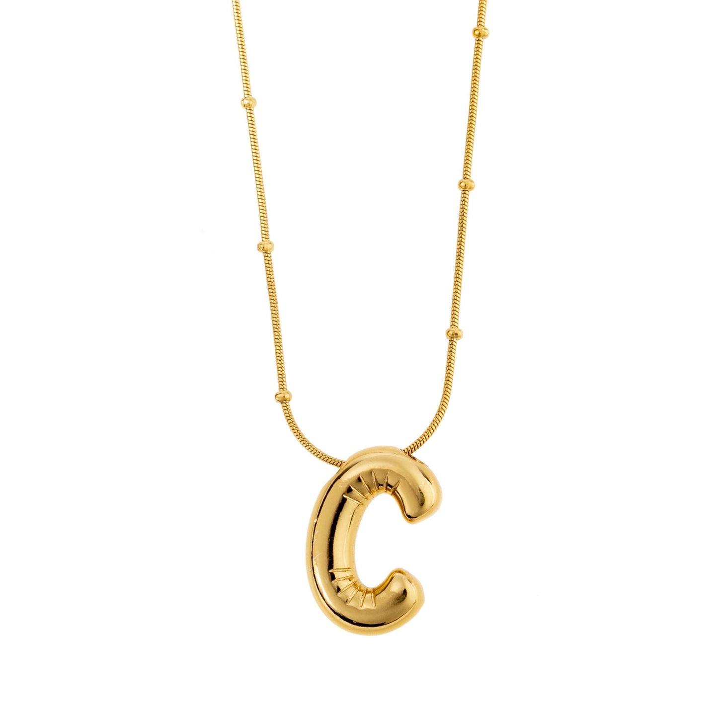 Tilted Fashion Bubble Letter Necklace – Bold, Personalized Jewelry