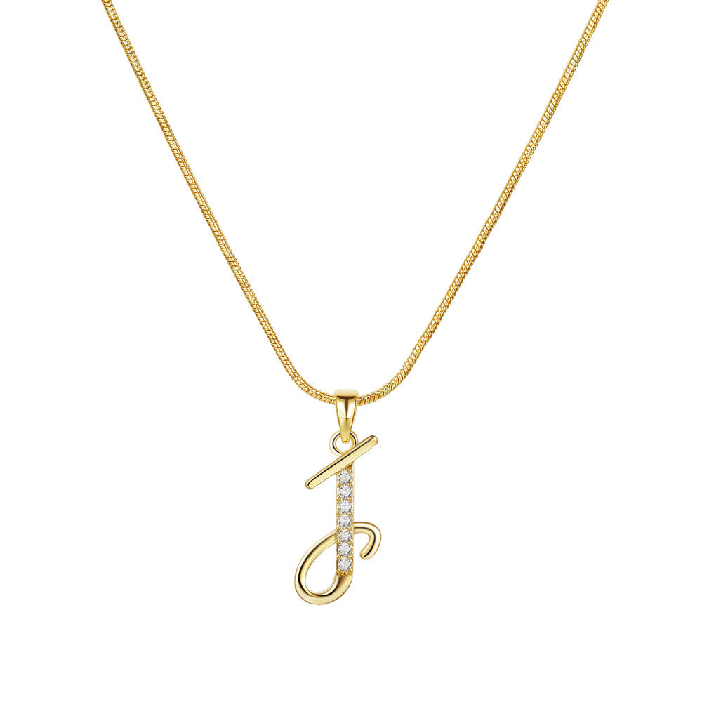 Crystal Elegant Flat Letter Necklace – Personalized Jewelry