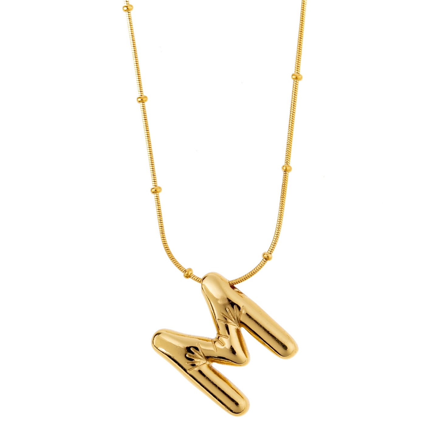 Tilted Fashion Bubble Letter Necklace – Bold, Personalized Jewelry