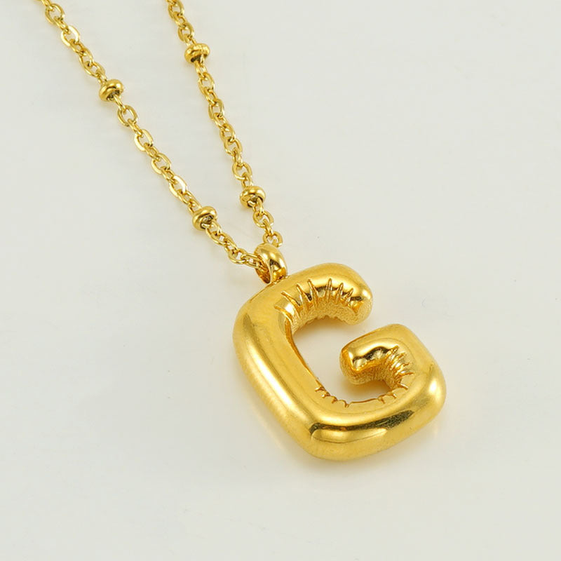 Fashion Bubble Letter Necklace