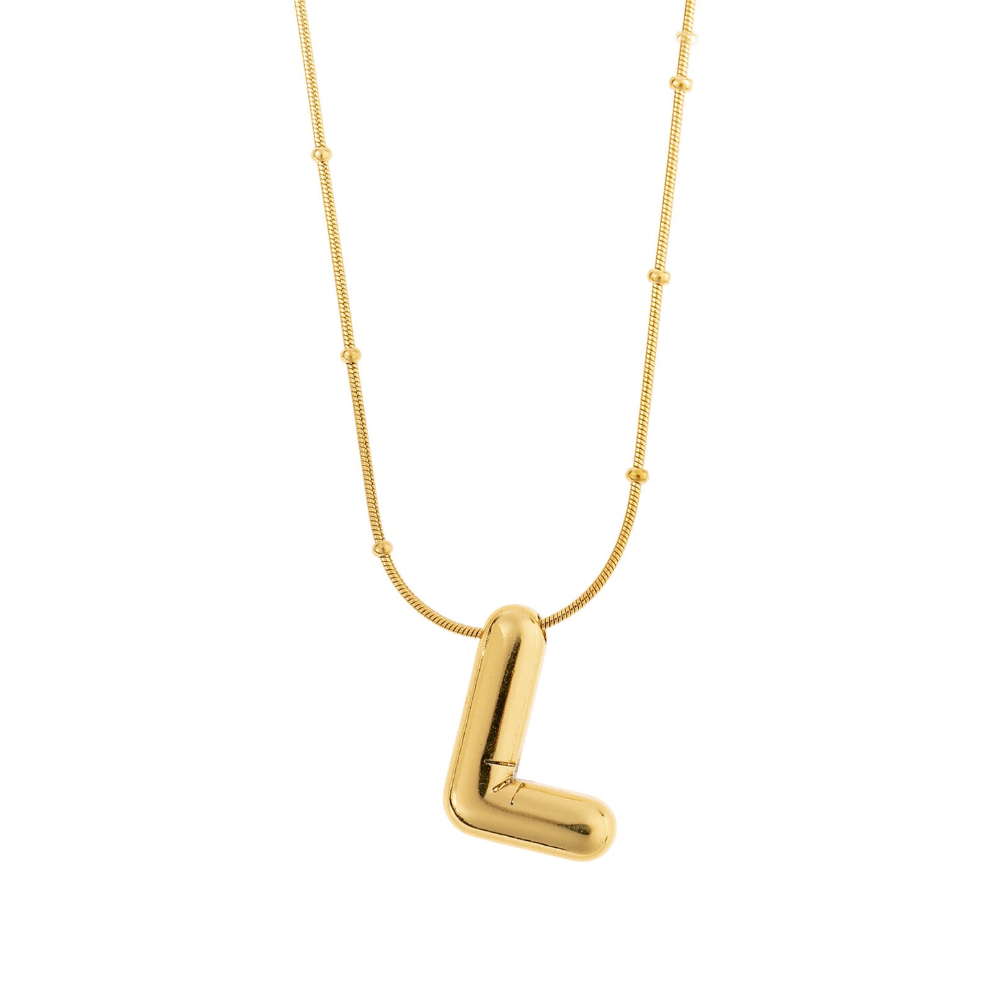 Tilted Fashion Bubble Letter Necklace – Bold, Personalized Jewelry