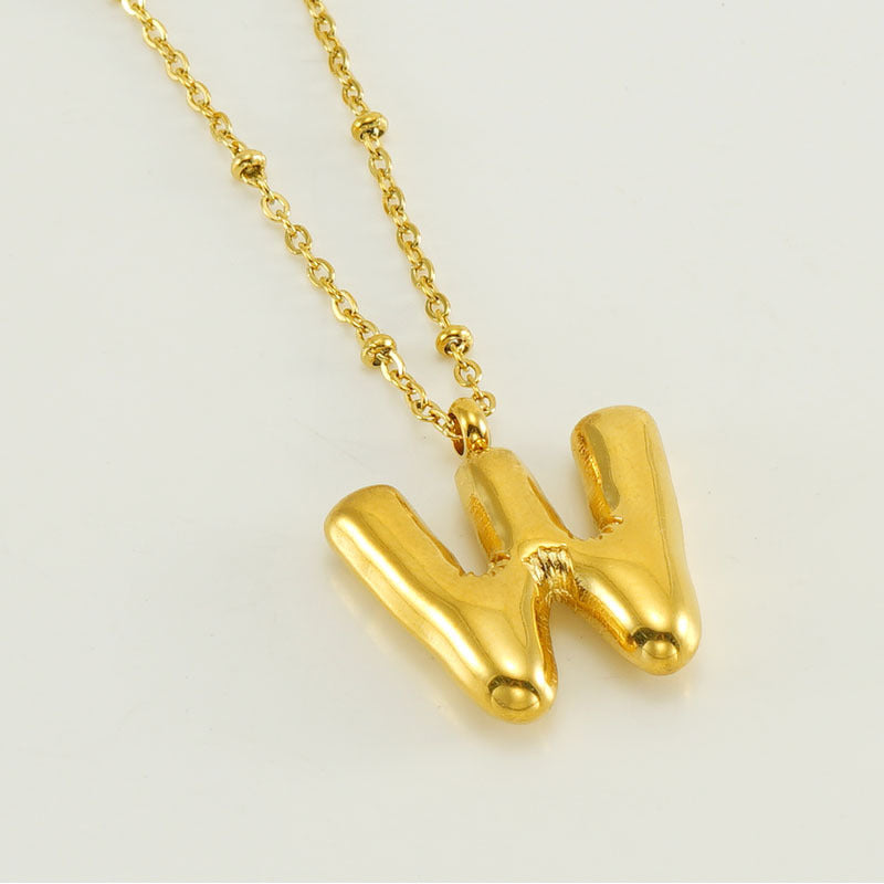 Fashion Bubble Letter Necklace