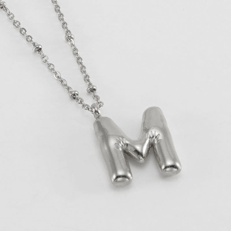 Fashion Bubble Letter Necklace