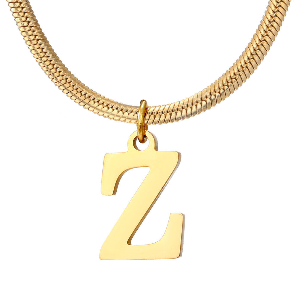 Classic Gold Flat Letter Necklace – Timeless Personalized Jewelry