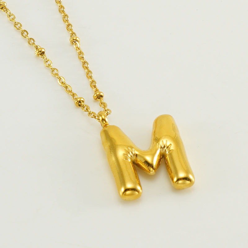 Fashion Bubble Letter Necklace