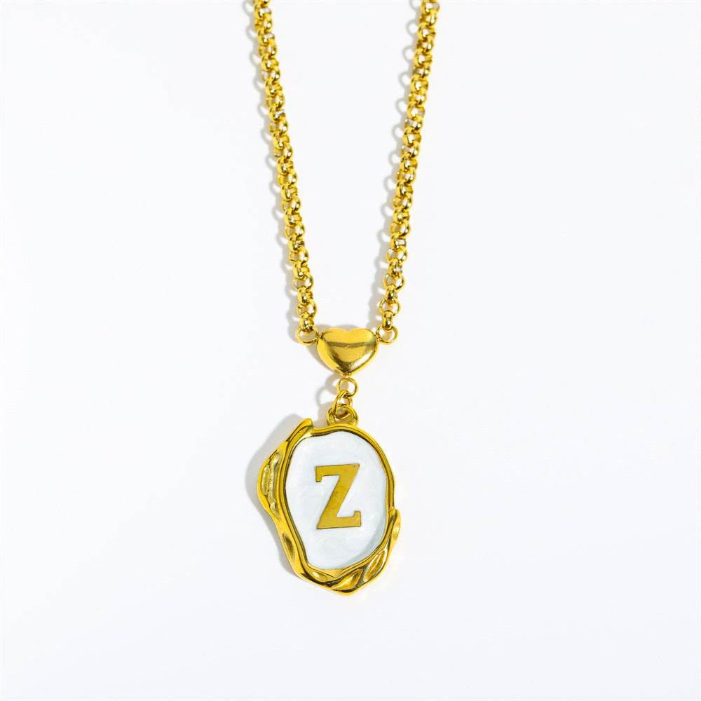Elegant Gold Irregular Letter Pendant Necklace