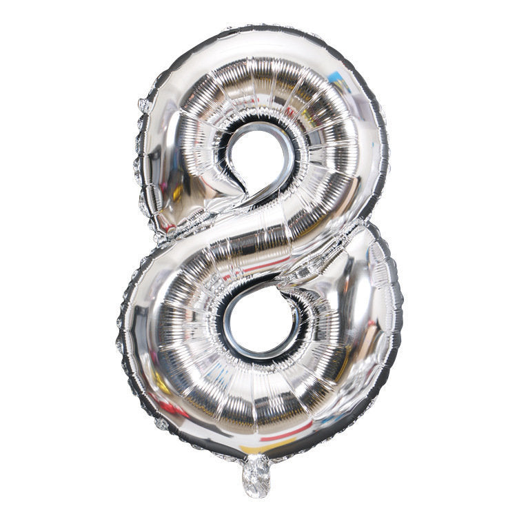 Silver Number Balloons