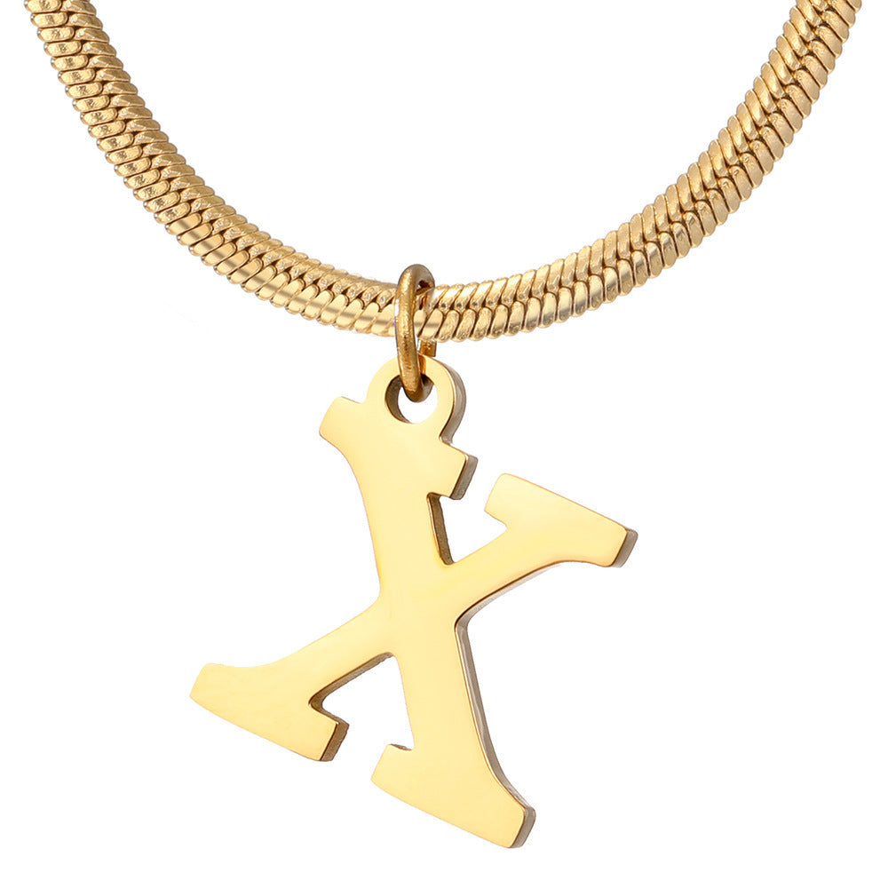 Classic Gold Flat Letter Necklace – Timeless Personalized Jewelry