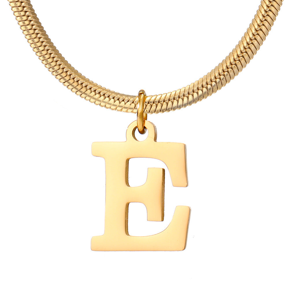 Classic Gold Flat Letter Necklace – Timeless Personalized Jewelry
