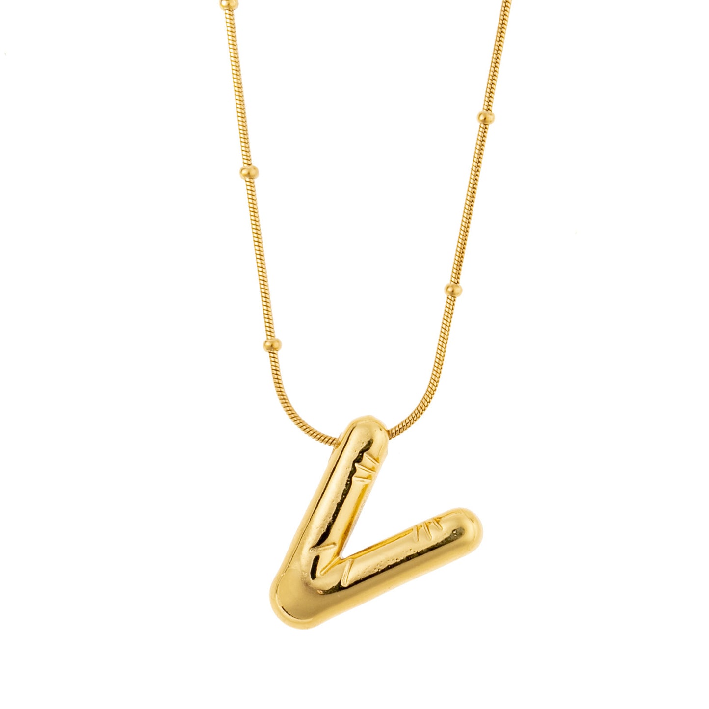 Tilted Fashion Bubble Letter Necklace – Bold, Personalized Jewelry