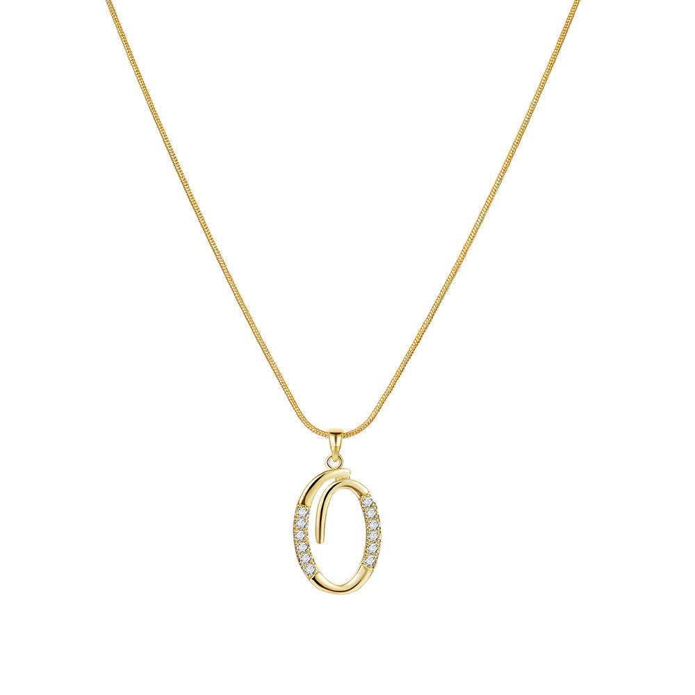 Crystal Elegant Flat Letter Necklace – Personalized Jewelry