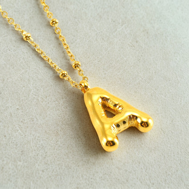 Fashion Bubble Letter Necklace