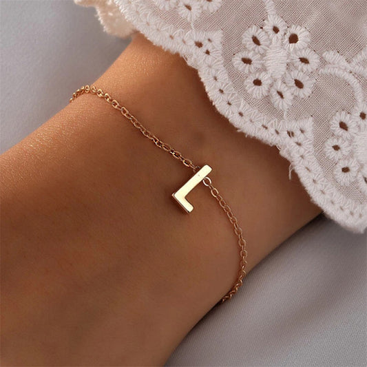 Golden Initial Charm Bracelet