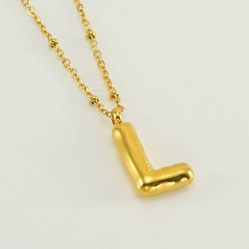 Fashion Bubble Letter Necklace