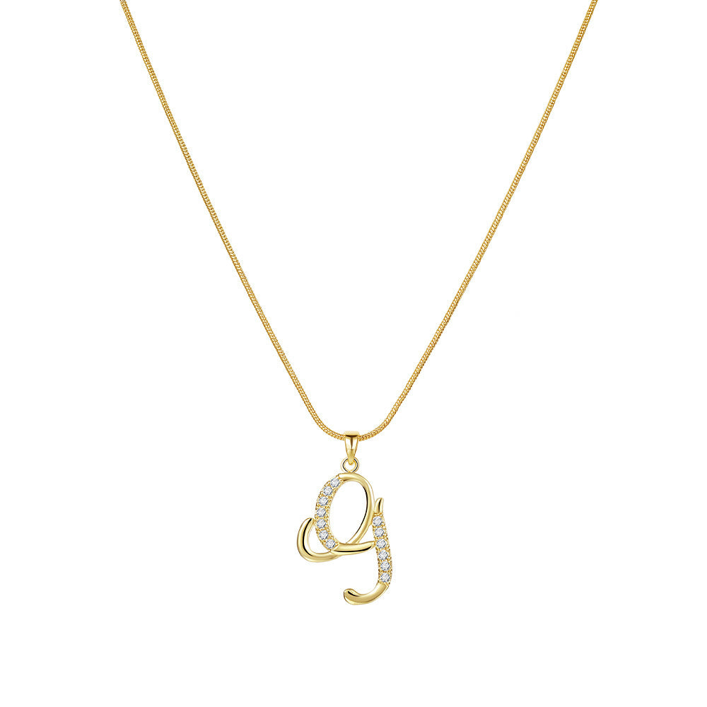 Crystal Elegant Flat Letter Necklace – Personalized Jewelry