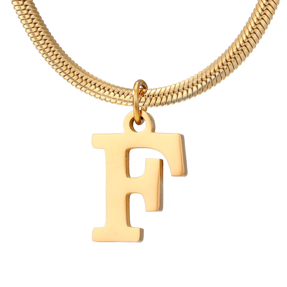 Classic Gold Flat Letter Necklace – Timeless Personalized Jewelry