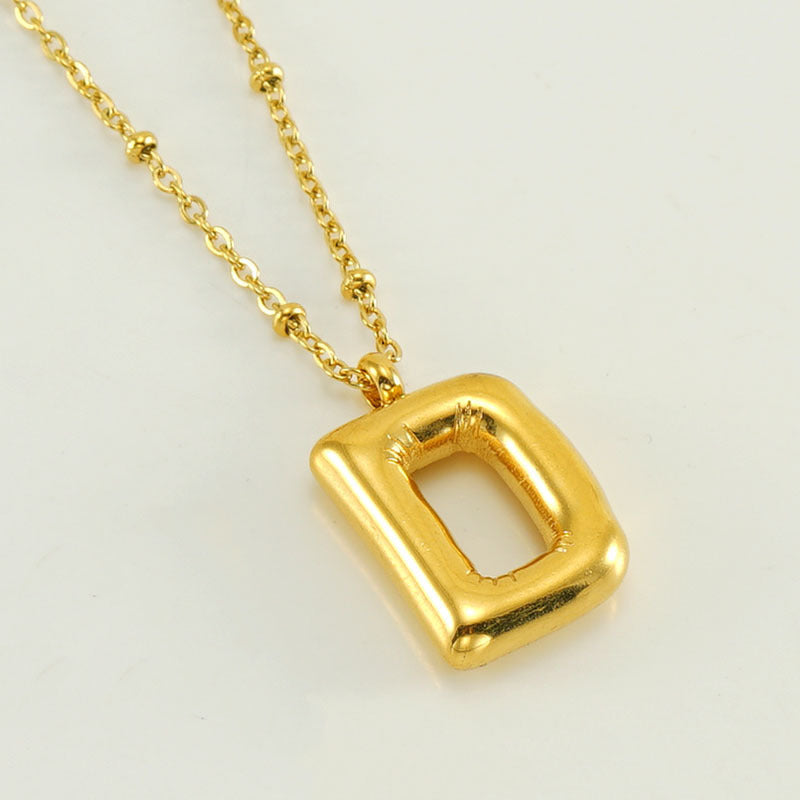 Fashion Bubble Letter Necklace