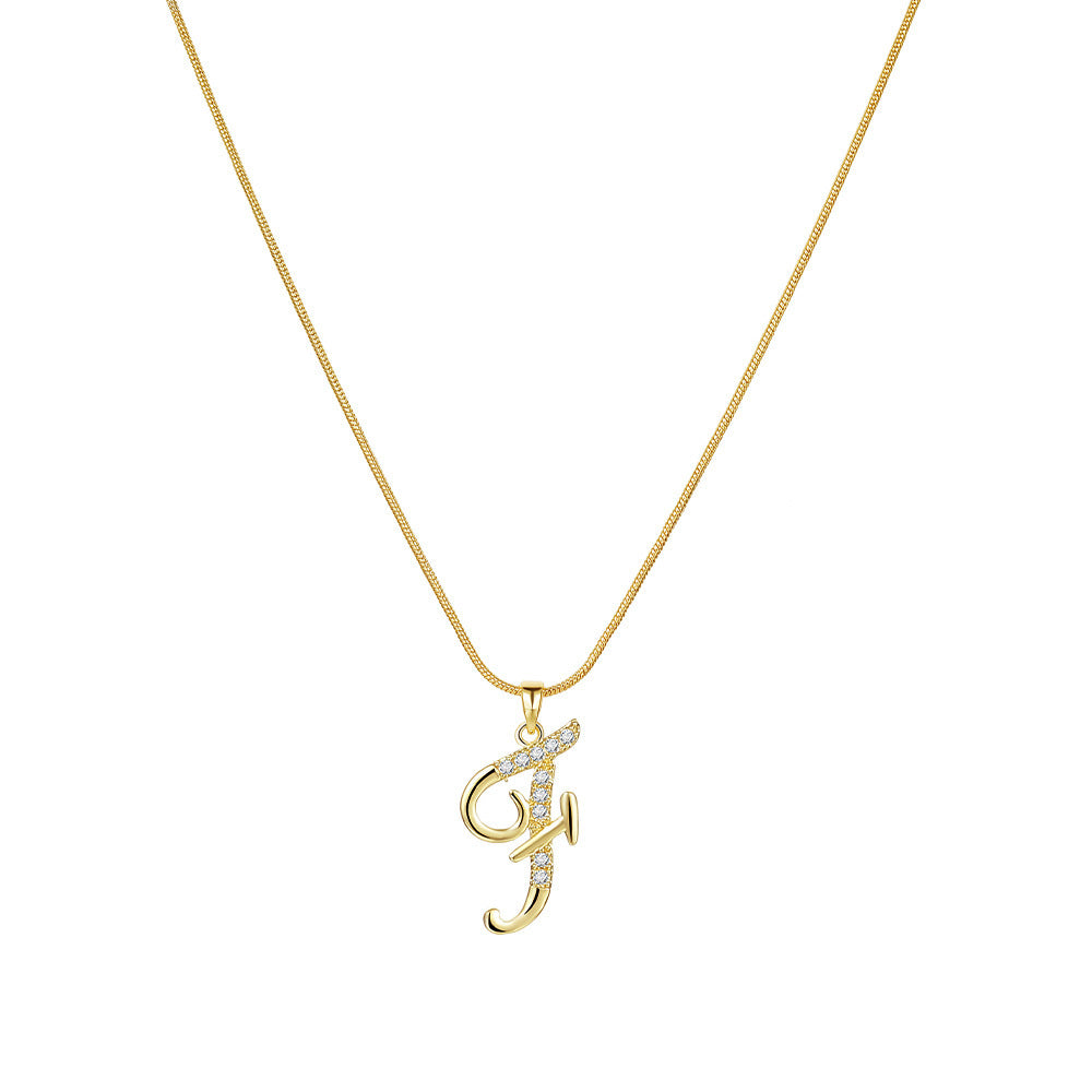 Crystal Elegant Flat Letter Necklace – Personalized Jewelry
