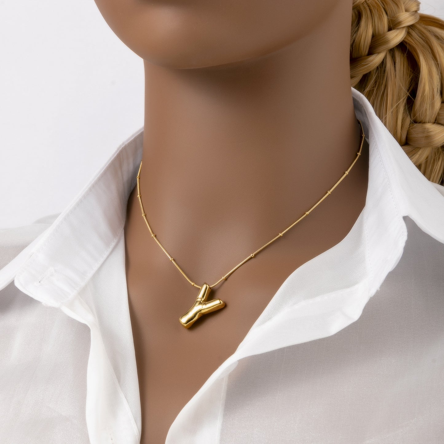 Tilted Fashion Bubble Letter Necklace – Bold, Personalized Jewelry