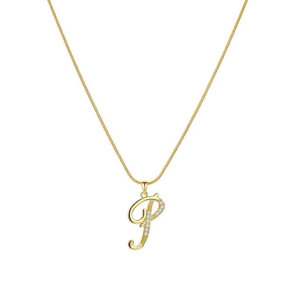 Crystal Elegant Flat Letter Necklace – Personalized Jewelry