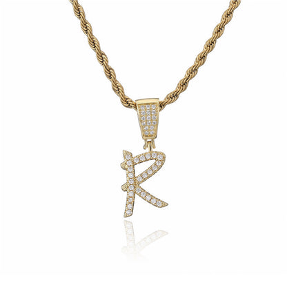 Flat Glow Script Pendant Necklace