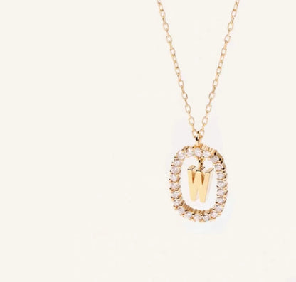 Initial Oval Sparkle