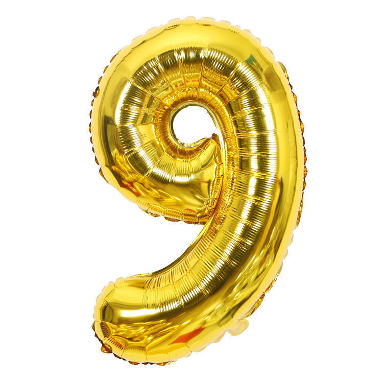 Gold Number Balloons