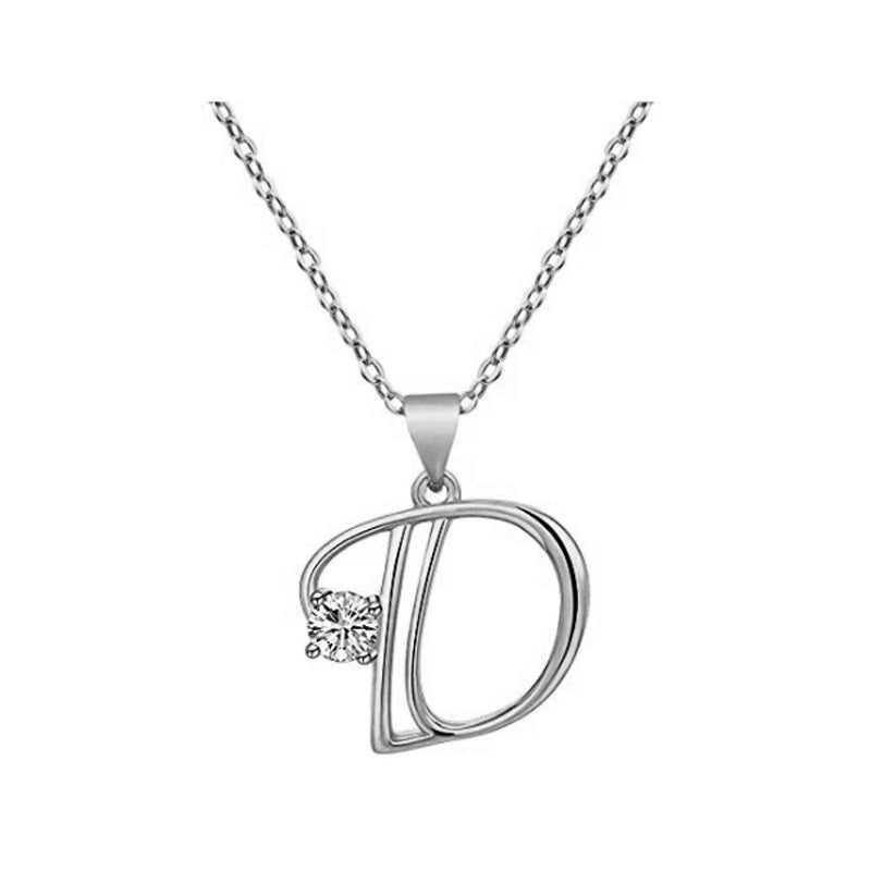 Crystal Script Initial Necklace