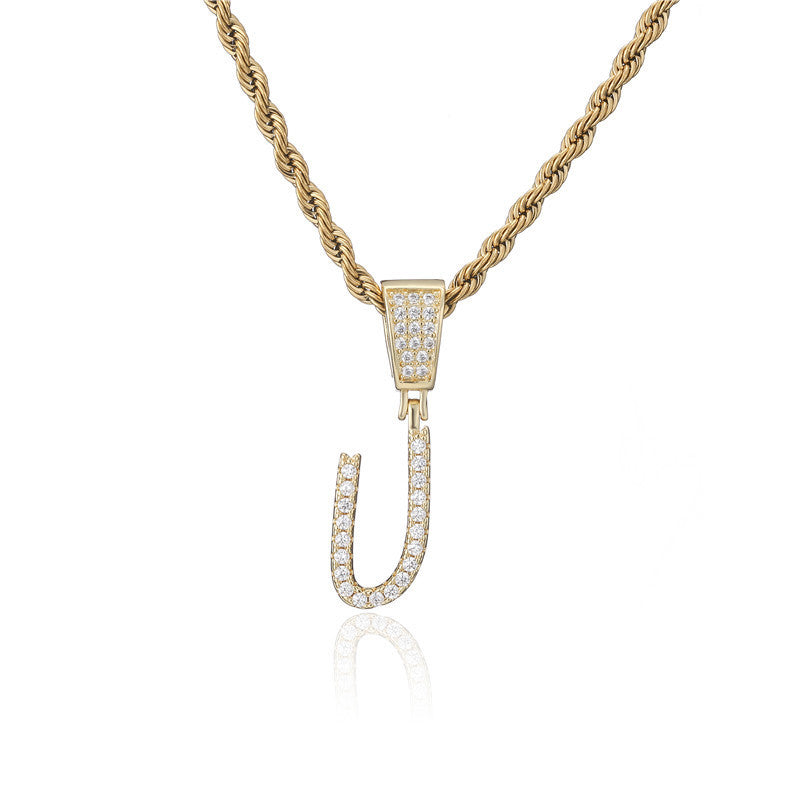 Flat Glow Script Pendant Necklace