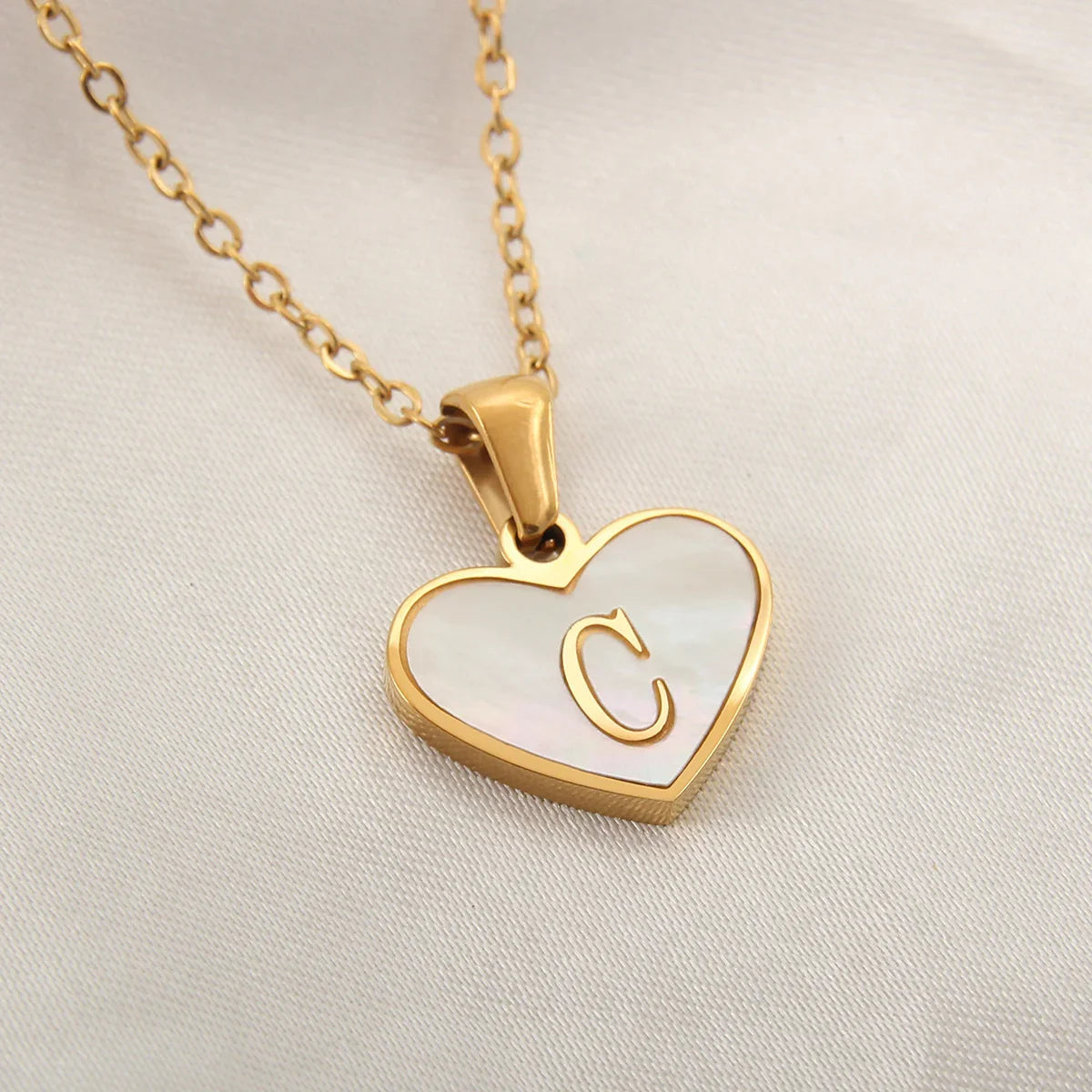 Tiny Mirror Initial Heart Necklace – Personalized Gift for Her