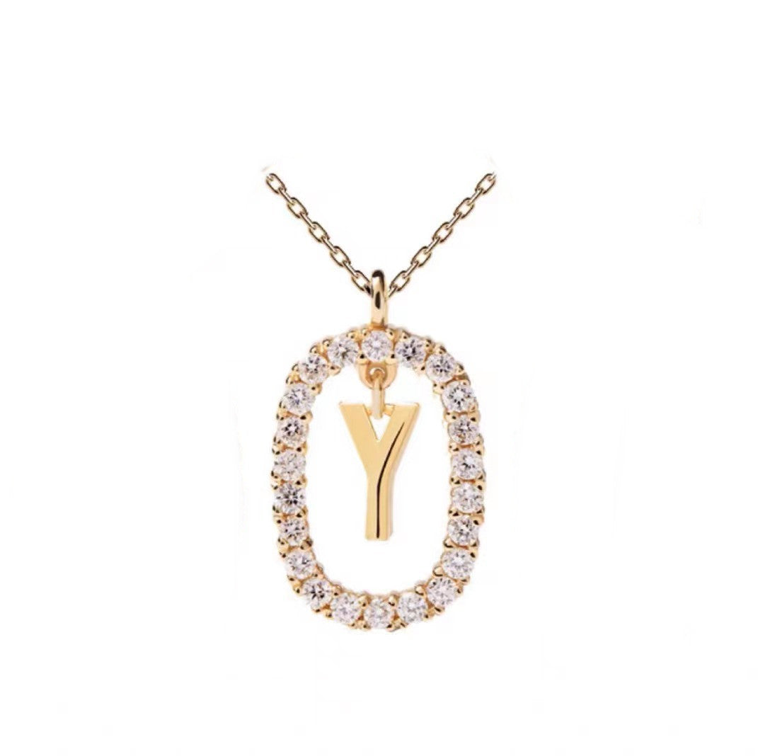 Initial Oval Sparkle