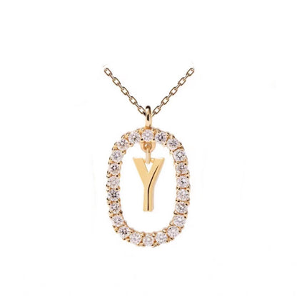 Initial Oval Sparkle