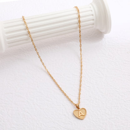 Delicate Dot Heart Initial Necklace