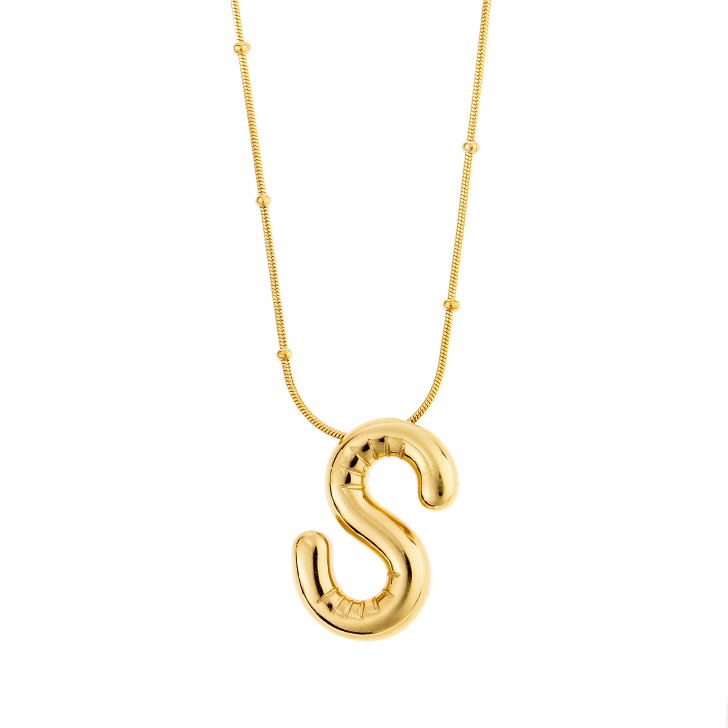 Tilted Fashion Bubble Letter Necklace – Bold, Personalized Jewelry