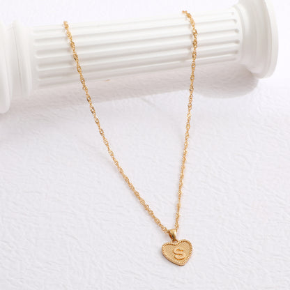 Delicate Dot Heart Initial Necklace