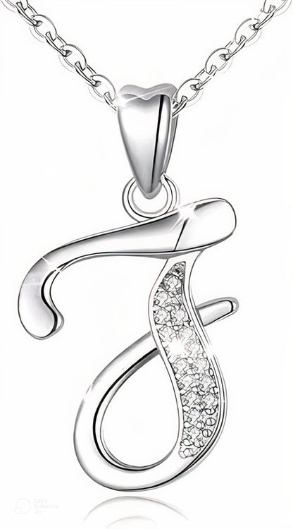 Curved Sparkly Letter Necklace