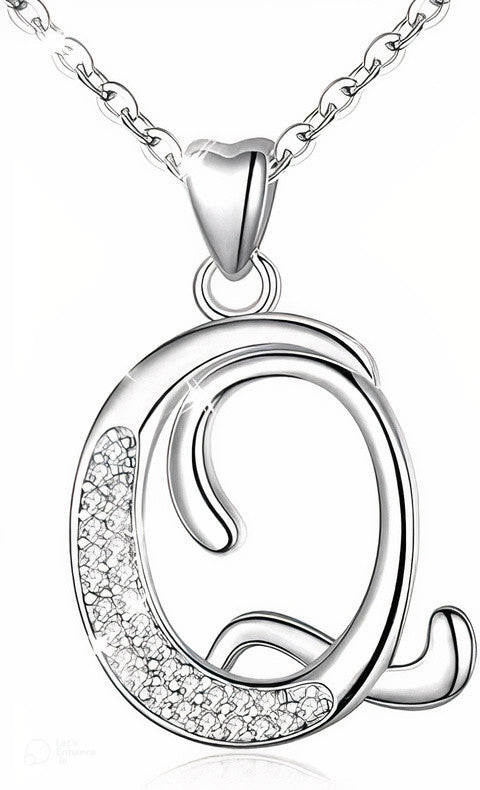 Curved Sparkly Letter Necklace