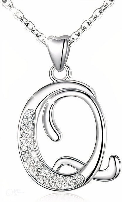 Curved Sparkly Letter Necklace