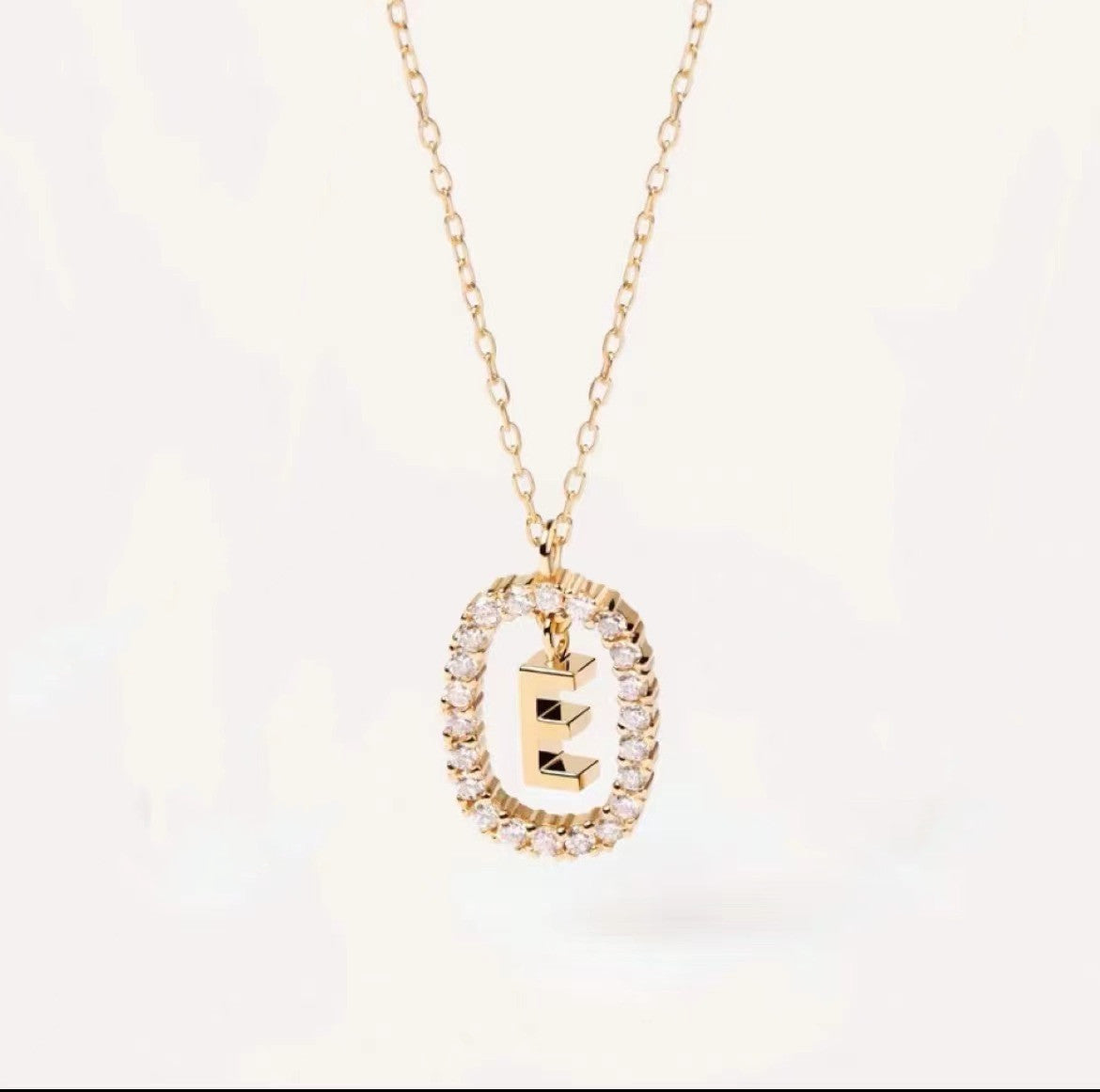 Initial Oval Sparkle