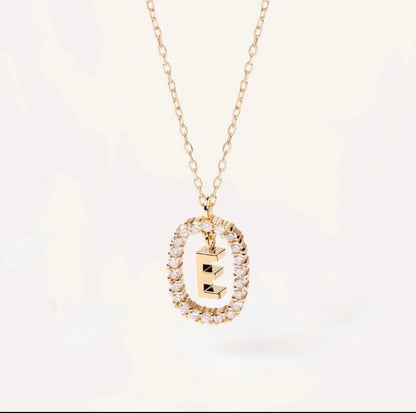 Initial Oval Sparkle