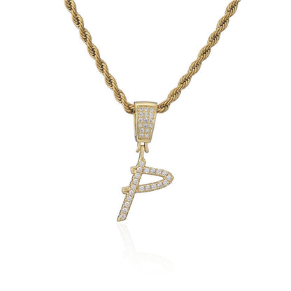 Flat Glow Script Pendant Necklace