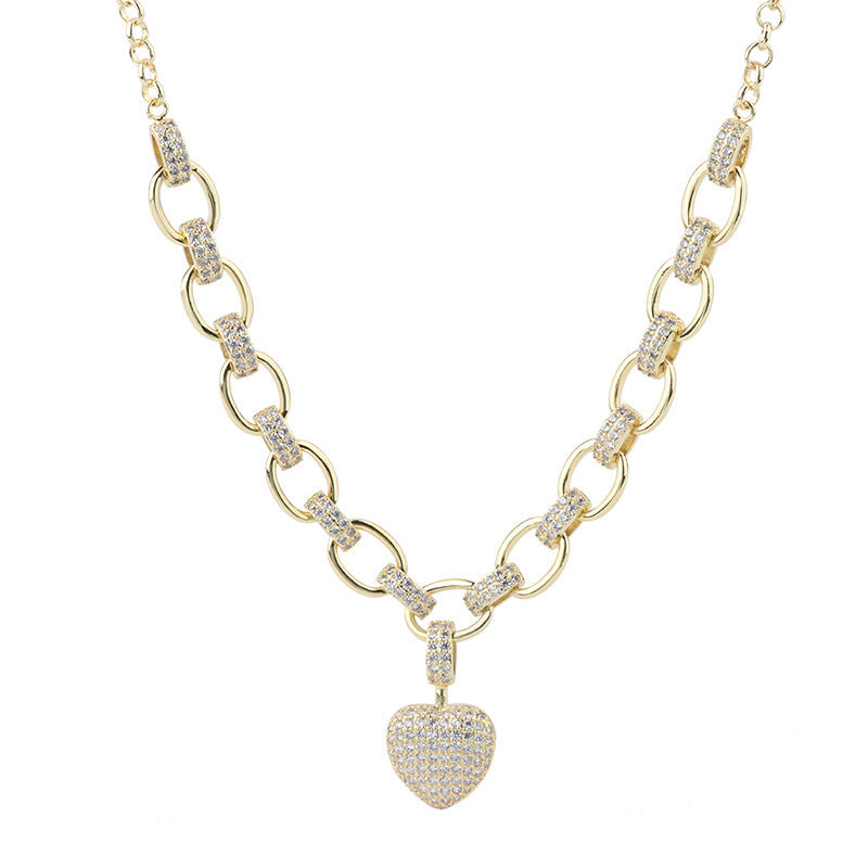"Radiant Heart" Luxury Gift Set —  Gold Plated Necklace & Bracelet with Pavé Zirconia